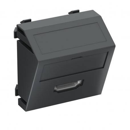 HDMI priključnica, 1 modul, kosa, spoj s vijcima nakoso |  | HDMI | crno-siva; RAL 7021