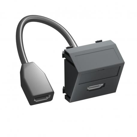 HDMI priključnica, kosa, s priključnim kabelom nakoso |  | HDMI | crno-siva; RAL 7021