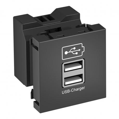 USB punjač crno-siva; RAL 7021