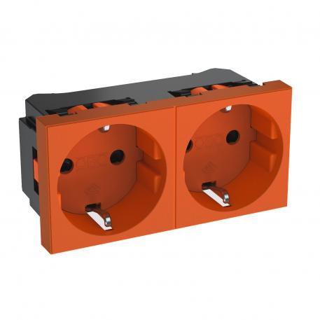 0° socket, protective contact, double 2 | 2-struka 0° | narančasta; RAL 2004