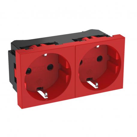 0° socket, protective contact, double 2 | 2-struka 0° | crvena; RAL 3001