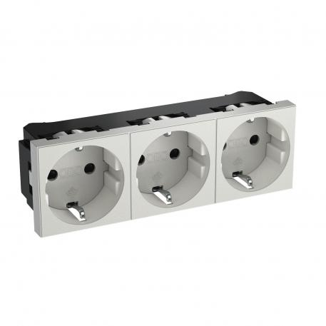0° socket, protective contact, triple