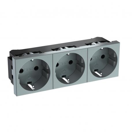 0° socket, protective contact, triple 3 | 3-struka 0° | lak od aluminija