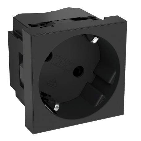 33° socket, protective contact, single 1 | 1-struka 33° | crno-siva; RAL 7021