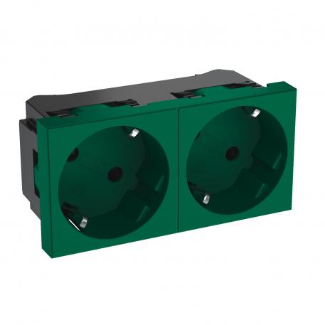 33° socket, protective contact, double 2 | 2-struka 33° | zelena; RAL 6029