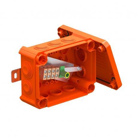 FireBox T100 s utičnim brtvama i jednostrukim stezaljkama 136x102x57 | 10 | IP66 | narančasta; RAL 2003