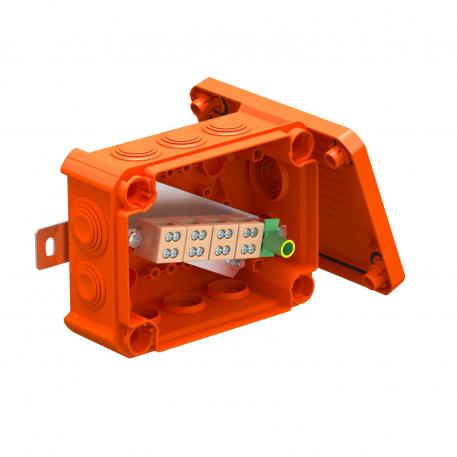 FireBox T100 s utičnim brtvama i dvostrukim stezaljkama 136x102x57 | 10 | IP66 | narančasta; RAL 2003