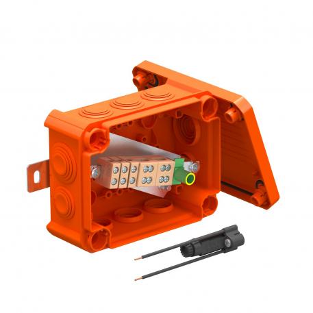 FireBox T100ED s vanjskim pričvršćenjem i nosačem osigurača 136x102x57 | 10 | IP66 | narančasta; RAL 2003